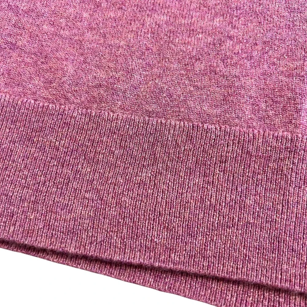 Quince Mongolian Cashmere V-Neck Sweater Magenta Pink Heather Small - Picture 3 of 9